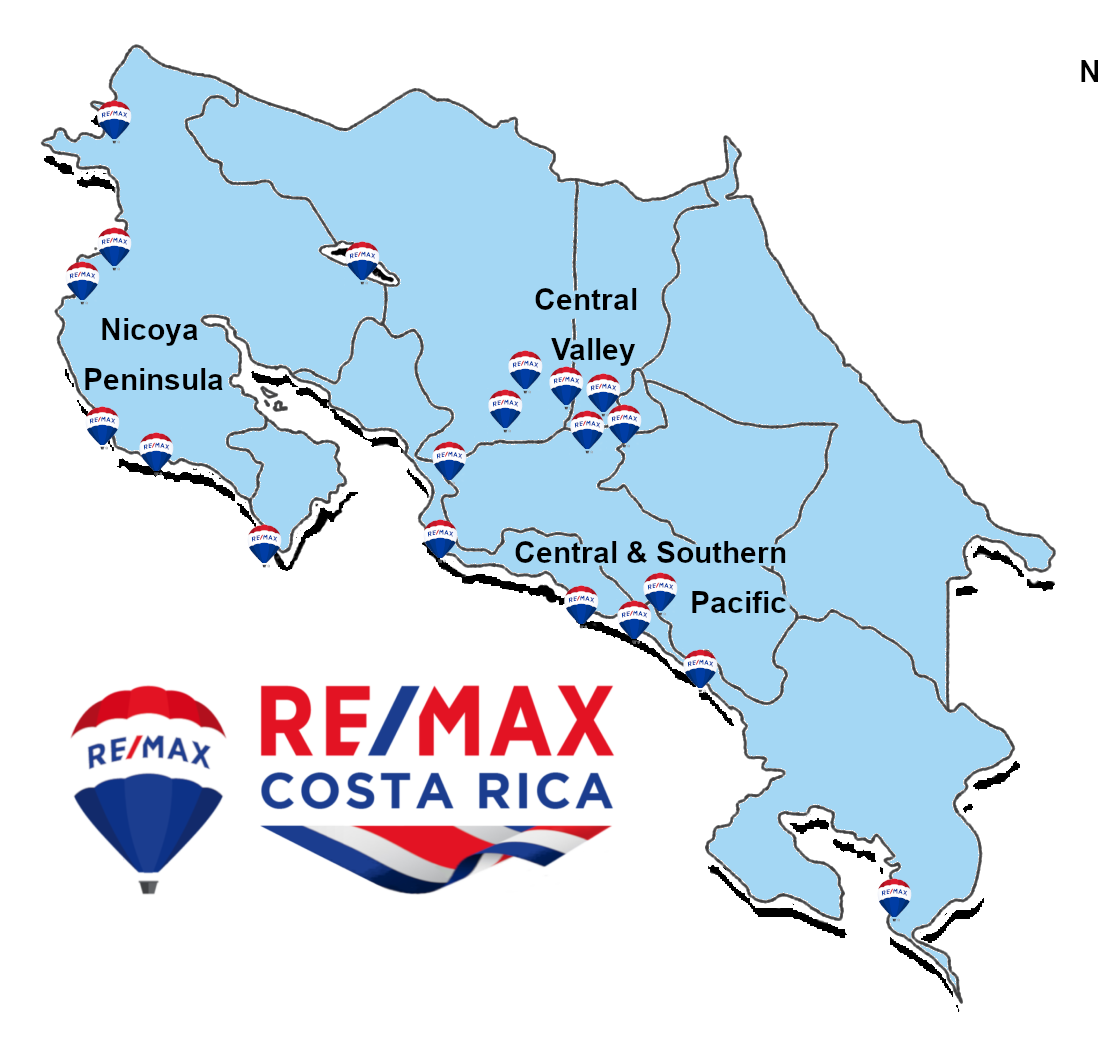 2023 REMAX Costa Rica office map