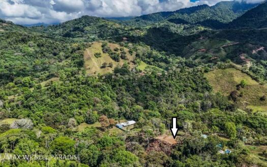 An elevated 1.2 acres lot with two plantels, panoramic mountain and jungle views