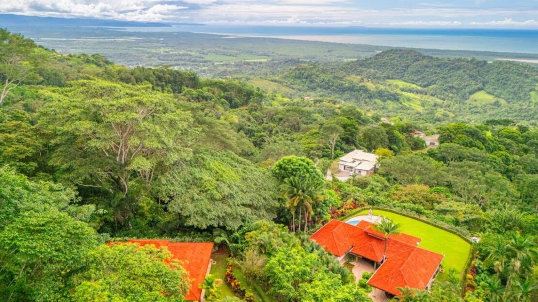 jungle & mountain views on a meticulously landscaped 3-home family compound