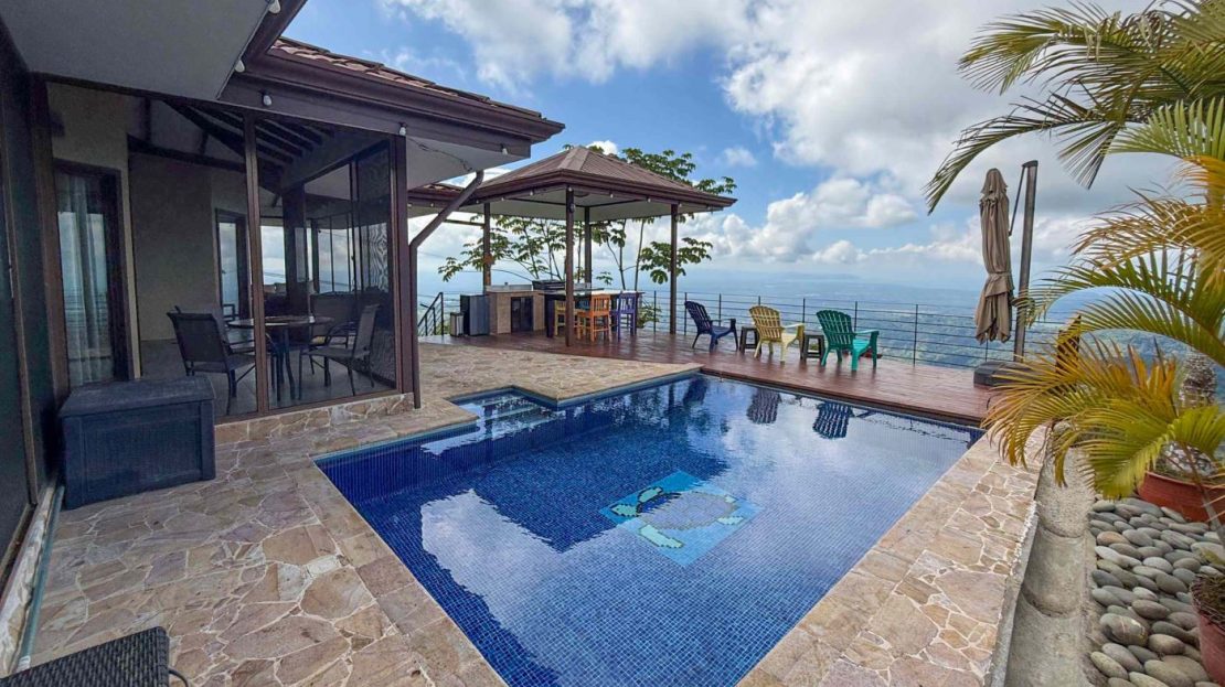 Ocean-View 4-Bedroom Home with Pool Guesthouse & Spectacular Panoramic Views of Osa Peninsula above Cortez Costa Rica