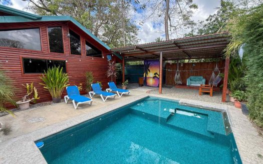 Unique Income Producing Home with 3-Bedrooms plus 1-Bedroom Cabin & Pool in Walk-to-Beach Location in Bahia near Uvita Costa Rica